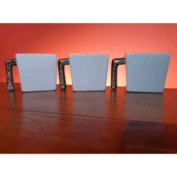 3 Pier 1 One Tricolor Coffee Cappuccino Demitasse Espresso Cup Mug Molted Brown - Picture 3 of 7